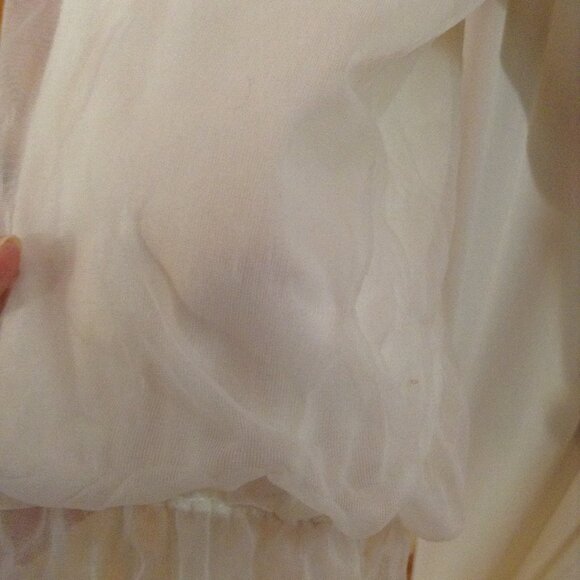 Vintage 1950s or 1960s Authentic Laros Peignoir with Flower Appliqués - Picture 3 of 8